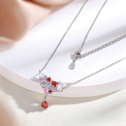 MuShan Brand Jewelry 925 Sterling Silver Necklace Cubic Zirconia 7A Cross Fashion Ladies Rhodium Plated Premium Jewelry Pendant