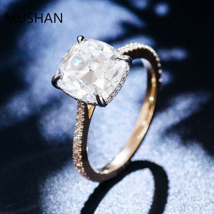 MUSHAN Luxury Custom 14K 18K Gold Rings Band Jewelry With Moissanite Diamond Lab Grown Gemstones Diamond Wedding Ring For Women