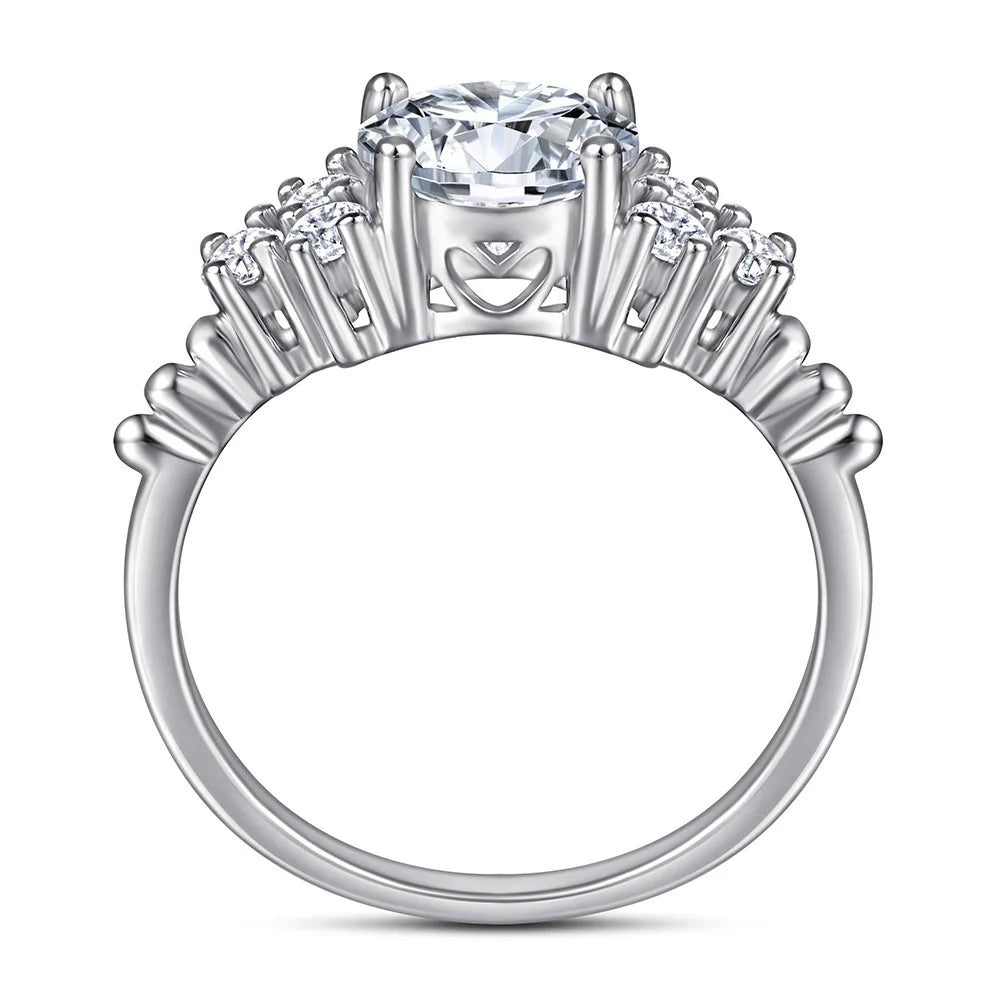 MuShan Jewelry 925 Sterling Silver Ring Wedding Band High Carbon Diamond Luxury Style Daughter Gift Women Rings Fine Jewelry