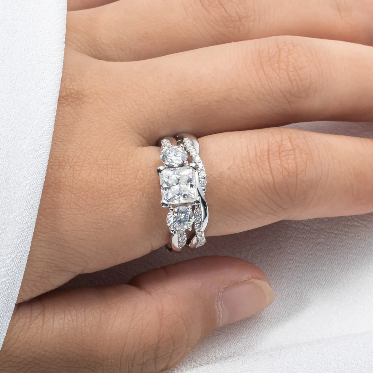 Bague de mariage MUHAN Luxury Jewelry en argent sterling 925, alliance pour femme avec diamant moissanite certifié GRA, couleur D, joaillerie fine