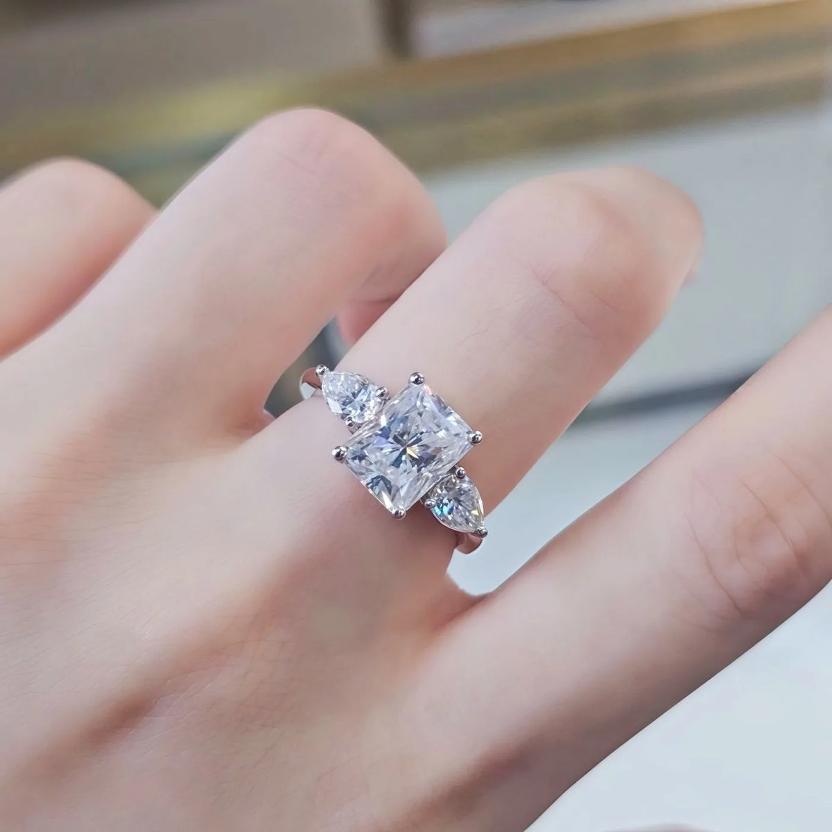 MUHAN Luxury Jewelry  925 Sterling Silver Ring Wedding Band  Women GRA Certificate Moissanite Diamond Rings D Color Fine Jewelry