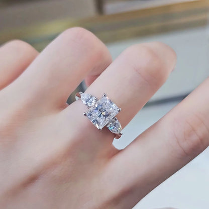 MUHAN Luxury Jewelry  925 Sterling Silver Ring Wedding Band  Women GRA Certificate Moissanite Diamond Rings D Color Fine Jewelry