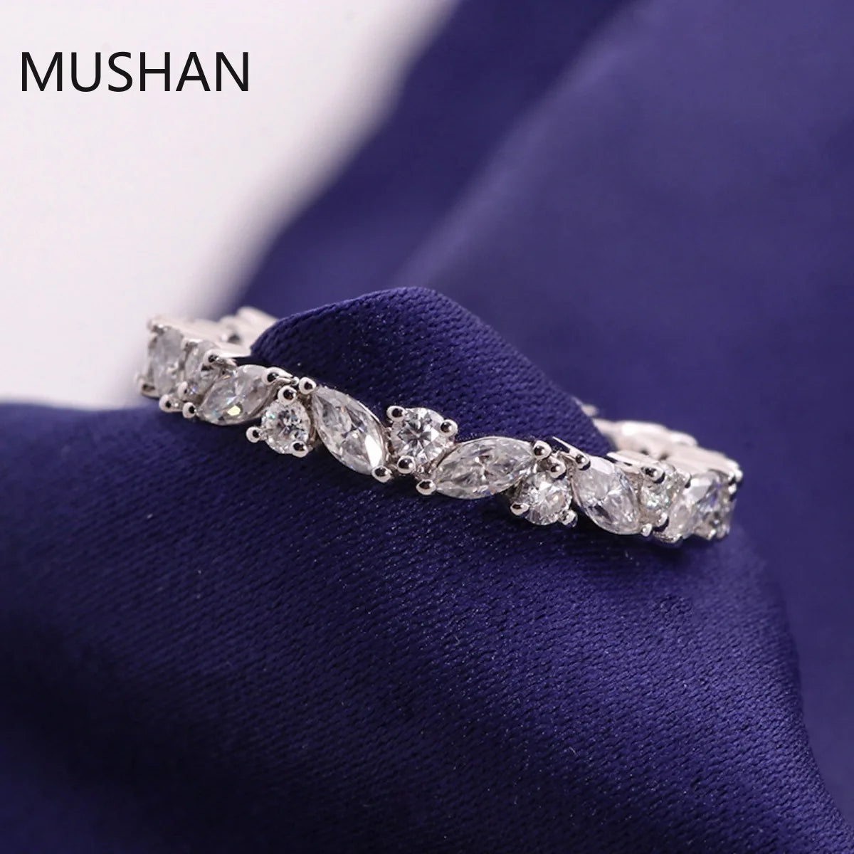 MUSHAN Luxury Custom 14K 18K Gold Rings Band Jewelry With Moissanite Diamond Lab Grown Gemstones Diamond Wedding Ring For Women