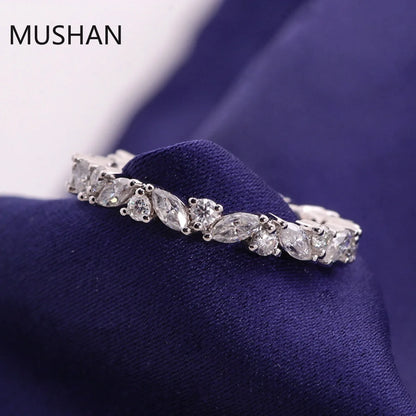 MUSHAN Luxury Custom 14K 18K Gold Rings Band Jewelry With Moissanite Diamond Lab Grown Gemstones Diamond Wedding Ring For Women