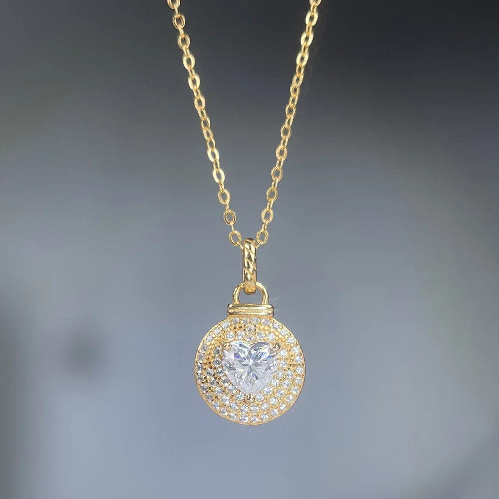 MuShan Designer Jewelry 925 Sterling Silver Pendant Dangle D Color Moissanite Strong Chain for Ladies 18K Gold Plated MST Patent