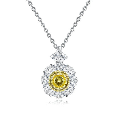 MuShan Jewelry 925 Sterling Silver Necklace Pendant Chain HCD Gemstones Glamorous Style Luxury Jewelry Women Necklaces Jewelry