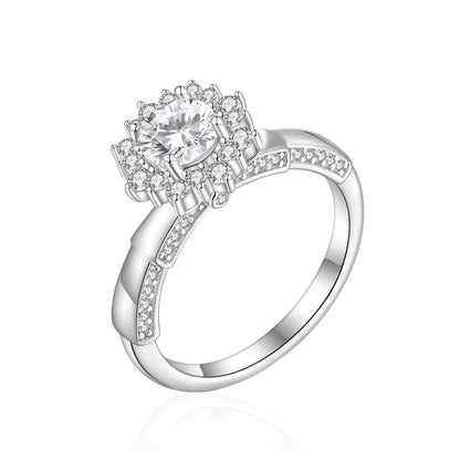 MuShan Jewelry 925 Sterling Silver Ring Wedding Band High Carbon Diamond Sister Gift Elegant Jewelry Women Rings Fine Jewelry