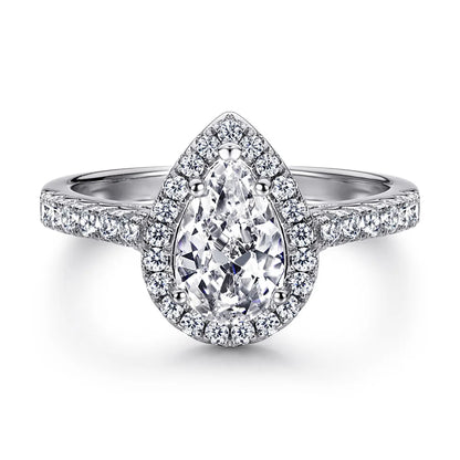 MuShan Jewelry 925 Sterling Silver Rings Bands Engagement Ring 7A Cubic Zirconia Valentine Classic Anniversary  Women Gift