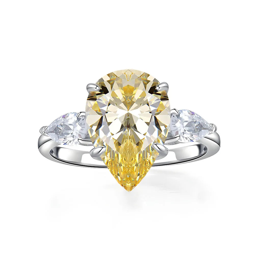 MuShan Jewelry 925 Sterling Silver Ring Wedding Band HCD Gemstones Engagement Party Valentine Gift Women Rings Fine Jewelry