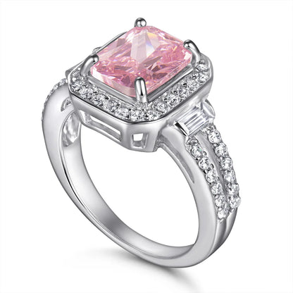 MuShan Jewelry 925 Sterling Silver Rings Bands Engagement Ring 5A Cubic Zirconia Romantic Rings Bands Anniversary  Women Gift