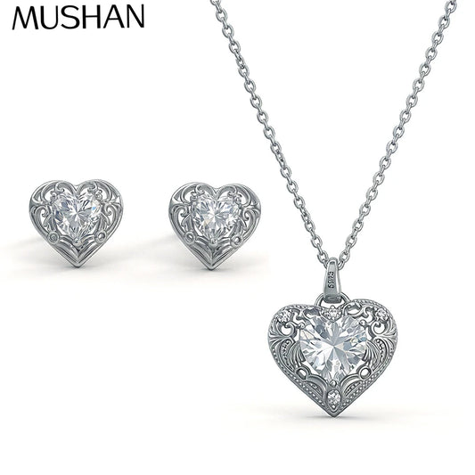MuShan Designer Jewelry 925 Sterling Silver 24IN Necklace 2CT Moissanite Party Chic for Fiancee 18K Rose Gold Plated MST Patent