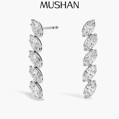 Boucles d'oreilles MUSHAN en argent sterling 925, moissanite couleur D VVS1, bijoux fantaisie pour femme, coupe coussin, éclat pur semblable au diamant