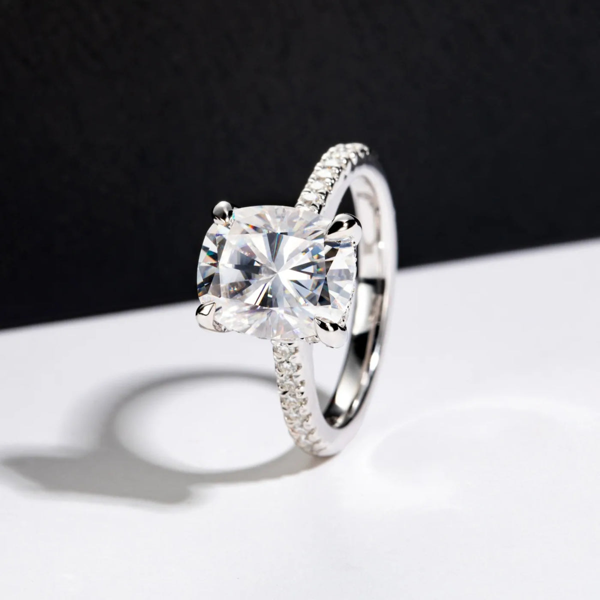 Anillo de compromiso de plata de ley 925 de MUHAN Luxury Jewelry, alianza de boda, anillo de diamante de moissanita con certificado GRA para mujer, color D, joyería fina
