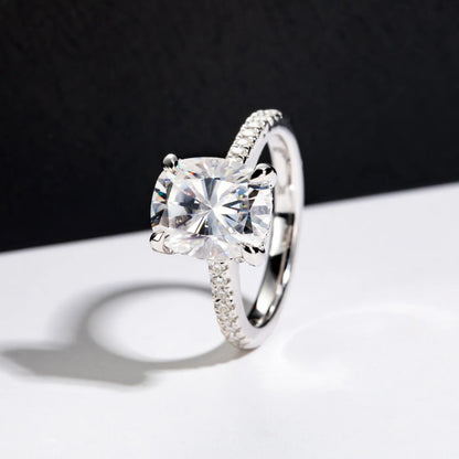 Anillo de compromiso de plata de ley 925 de MUHAN Luxury Jewelry, alianza de boda, anillo de diamante de moissanita con certificado GRA para mujer, color D, joyería fina