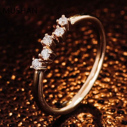 MUSHAN Luxury Custom 14K 18K Gold Rings Band Jewelry With Moissanite Diamond Lab Grown Gemstones Diamond Wedding Ring For Women