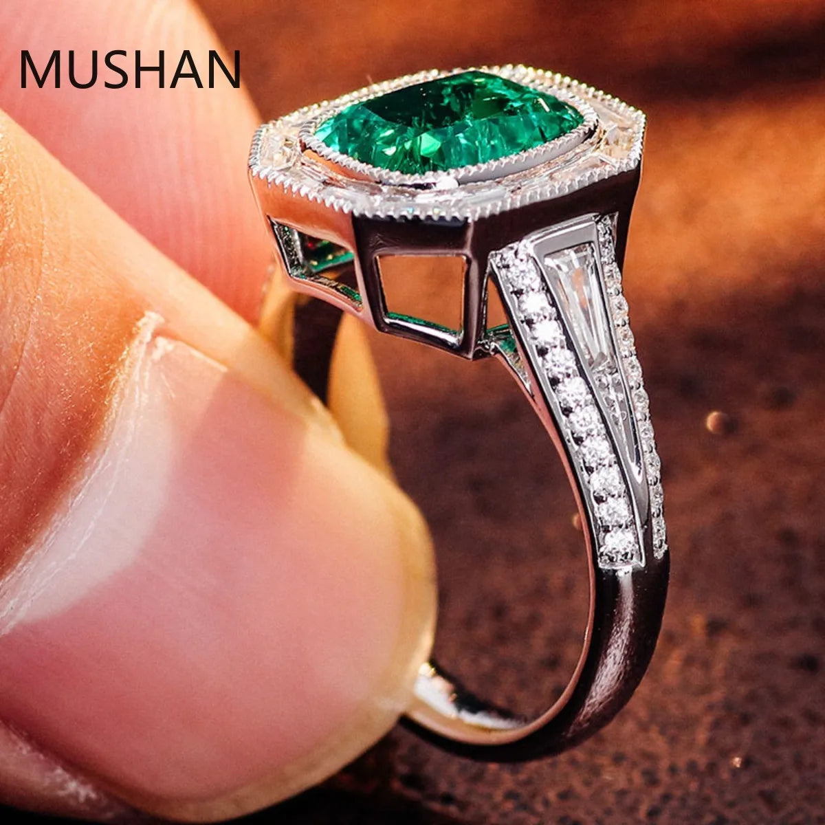 MUSHAN Luxury Custom 14K 18K Gold Rings Band Jewelry With Moissanite Diamond Lab Grown Gemstones Diamond Wedding Ring For Women