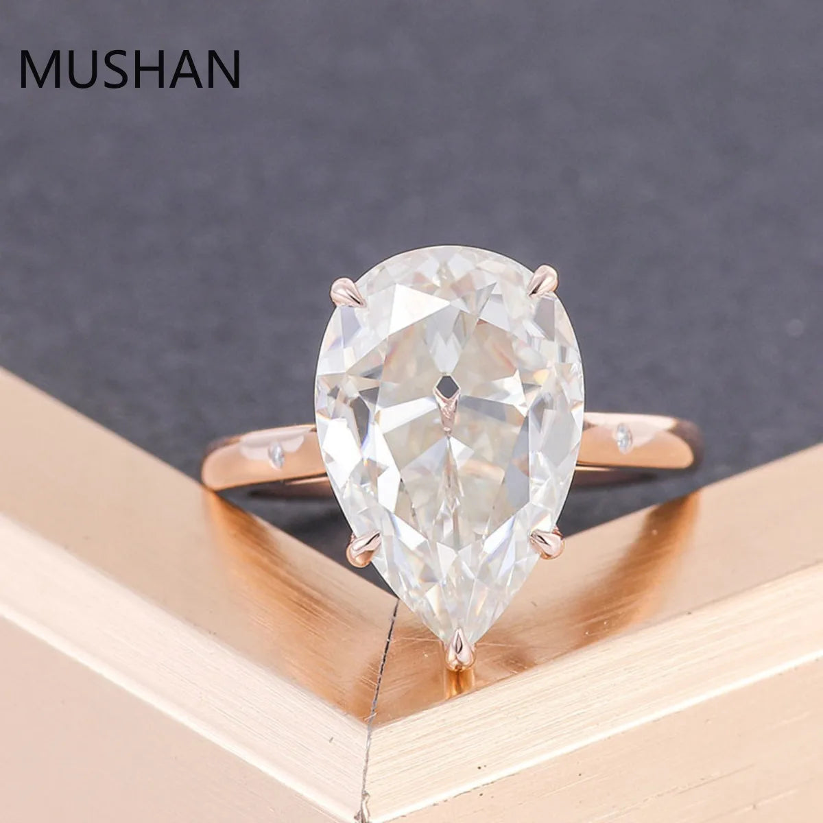 MUSHAN Luxury Custom 14K 18K Gold Rings Band Jewelry With Moissanite Diamond Lab Grown Gemstones Diamond Wedding Ring For Women