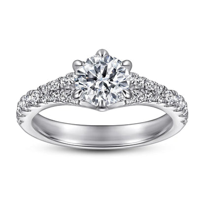 MuShan Jewelry 925 Sterling Silver Classic Engagement Ring 7A Cubic Zirconia Rings Bands Timeless Anniversary  Women Gift