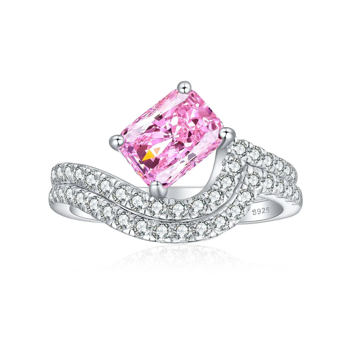 MuShan Jewelry 925 Sterling Silver Ring Wedding Band High Carbon Diamond Mother Day Gift Trendy Style Women Rings Fine Jewelry