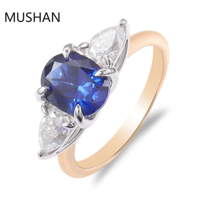 Bagues de luxe personnalisées MUSHAN en or 14K 18K, bijoux avec diamant moissanite et pierres précieuses de laboratoire, alliance pour femme