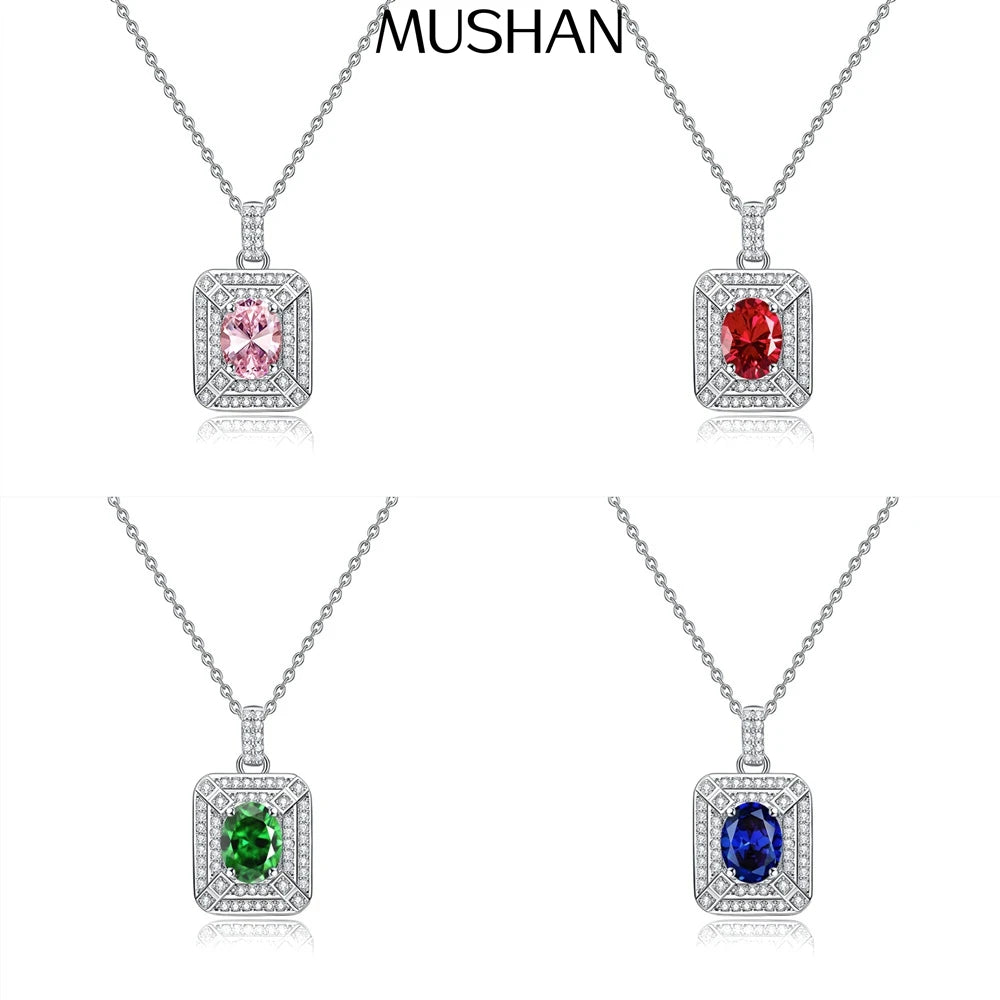 MuShan Jewelry 925 Sterling Silver Necklace Pendant Chain HCD Diamonds Best Friend Gift Bridal Jewelry Women Necklaces Jewelry