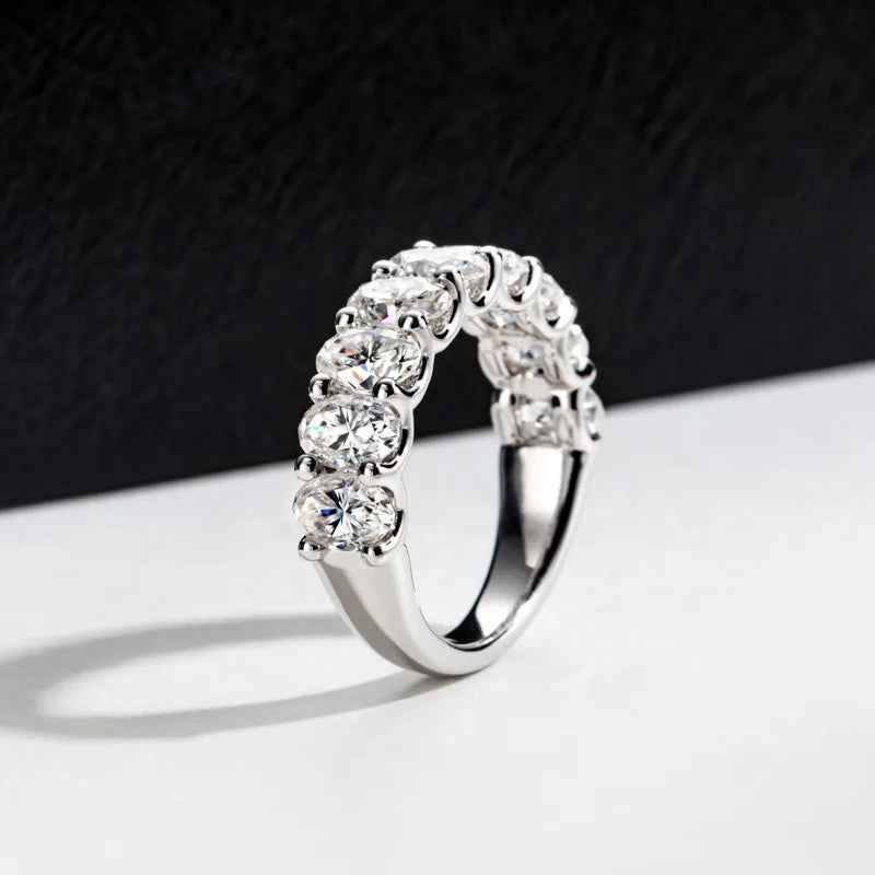 MUSHAN Luxury Jewelry 925 Sterling Silver Ring Band Women GRA Certificated Moissanite Diamond Emerald D Color Rings Fine Jewelry