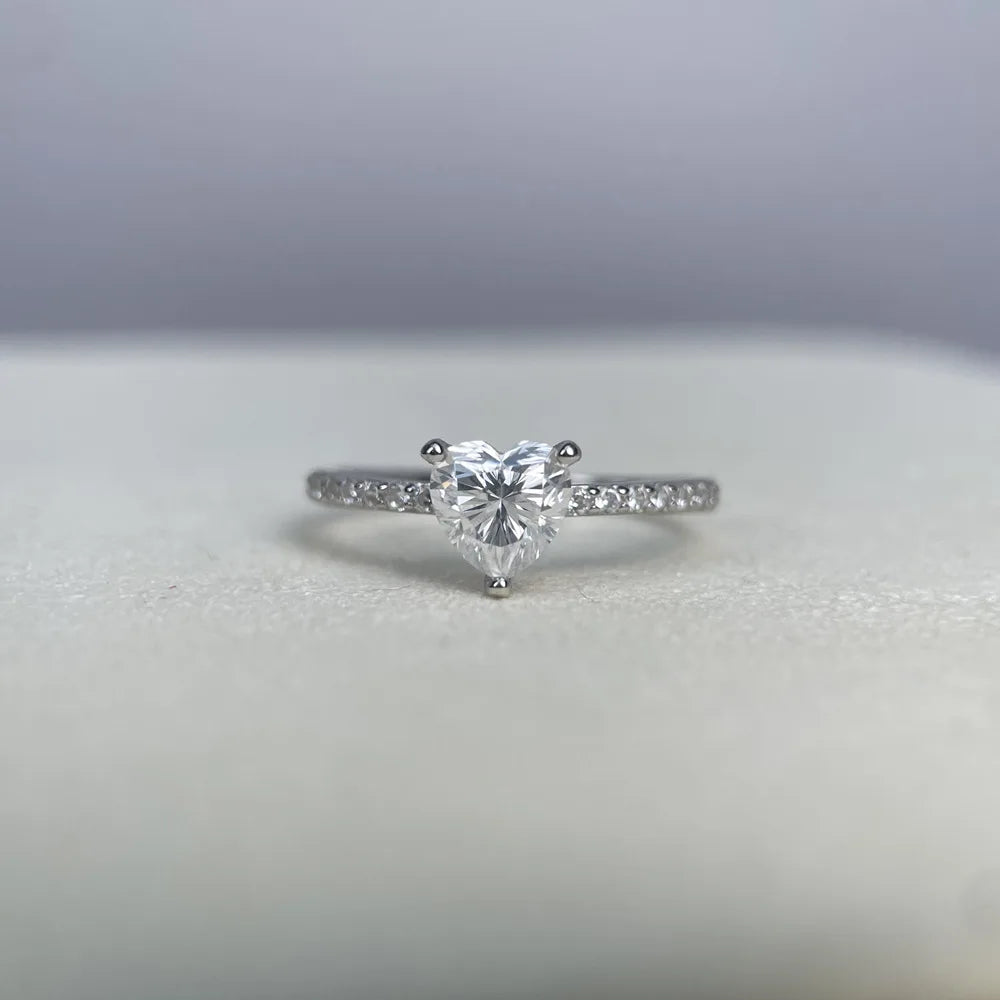 MuShan Designer Jewelry 925 Sterling Silver Ring Moissanite Elegant Ring for Girlfriend 18K Gold Plated MST Patent GRA Rings