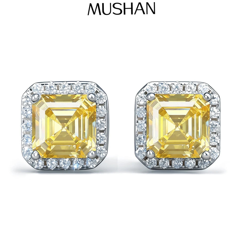 MuShan Jewelry 925 Sterling Silver Stud Earrings Dangle HCD Gemstones Anniversary Gift Mother Day Gift Women Earring Fine Jewelr