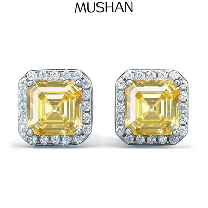 MuShan Jewelry 925 Sterling Silver Stud Earrings Dangle HCD Gemstones Anniversary Gift Mother Day Gift Women Earring Fine Jewelr