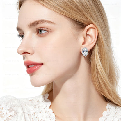 MUSHAN Custom Jewelry 925 Sterling Silver Stud 1CT Earrings Women Lab Grown Gemstones Ruby Emerald Sapphire Stud Drop Jewelry