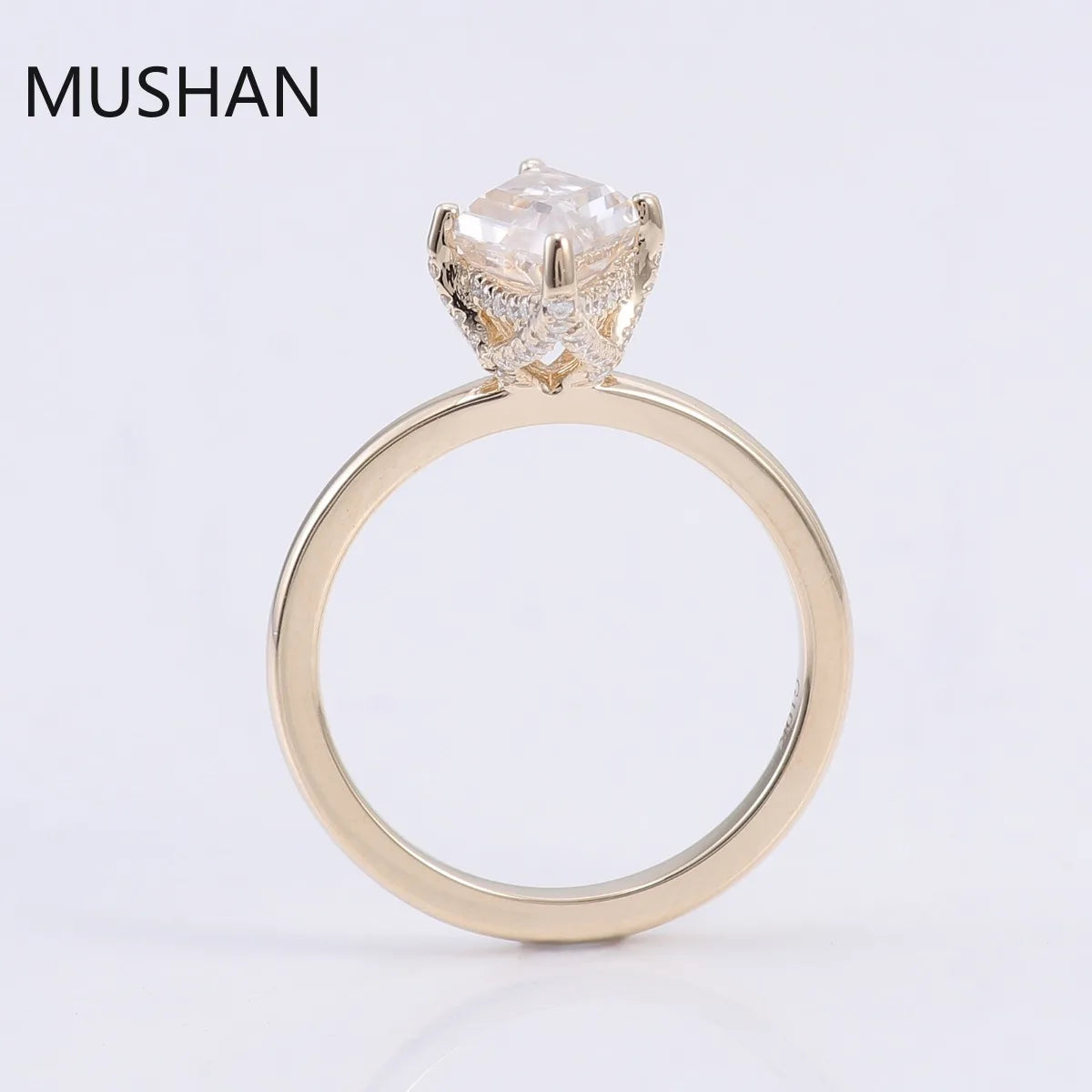 MUSHAN Luxury Custom 14K 18K Gold Rings Band Jewelry With Moissanite Diamond Lab Grown Gemstones Diamond Wedding Ring For Women