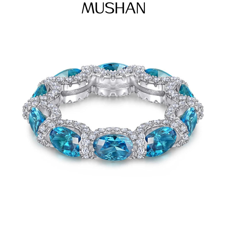 MuShan Jewelry 925 Sterling Silver Ring Wedding Band High Carbon Diamond Birthday Gift Timeless Style Women Rings Fine Jewelry