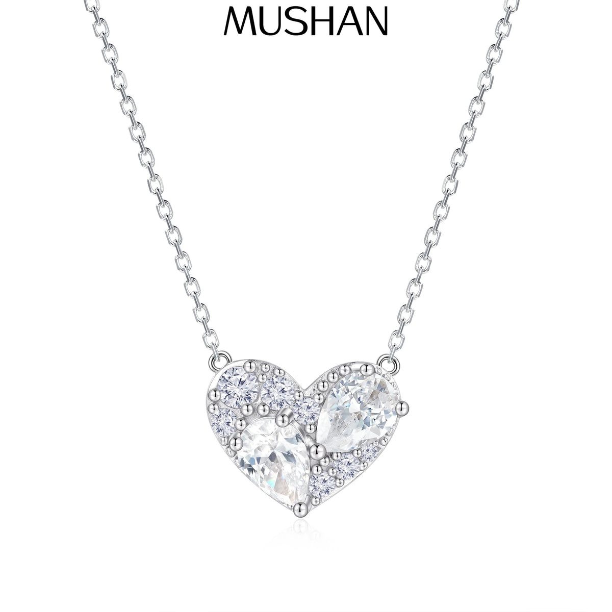 MuShan Brand Jewelry 925 Sterling Silver Necklace Zircon 7A Lariat Anniversary for Her 18K Gold Plated Premium Jewelry Pendant