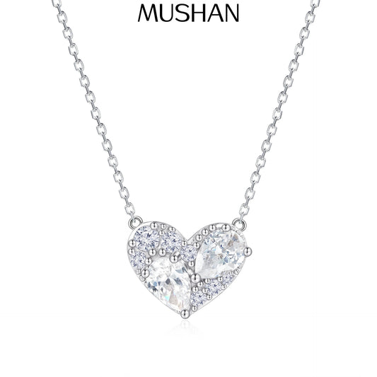 MuShan Brand Jewelry 925 Sterling Silver Necklace Zircon 7A Lariat Anniversary for Her 18K Gold Plated Premium Jewelry Pendant