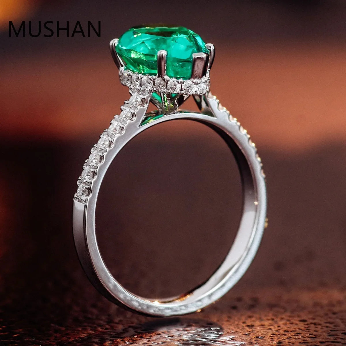 MUSHAN Luxury Custom 14K 18K Gold Rings Band Jewelry With Moissanite Diamond Lab Grown Gemstones Diamond Wedding Ring For Women