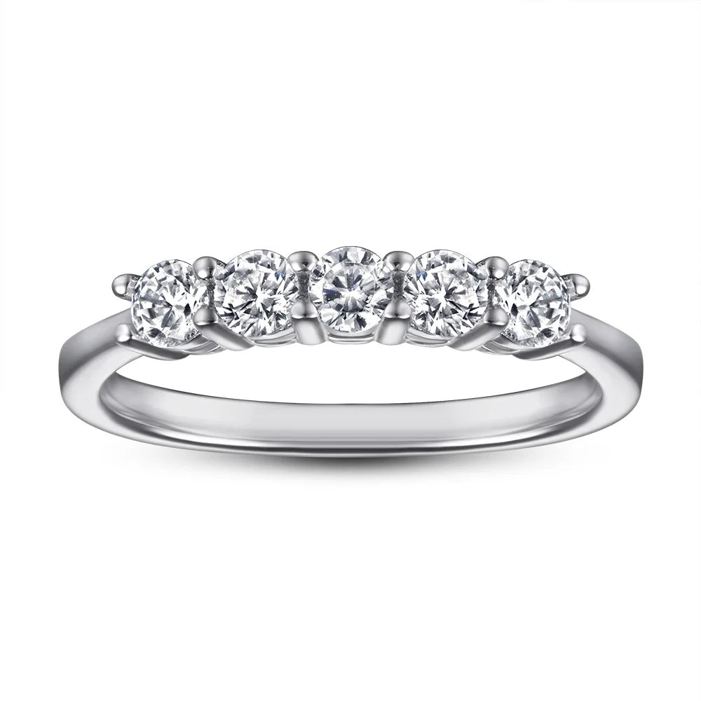 MuShan Jewelry 925 Sterling Silver Rings Bands Engagement Ring 5A Cubic Zirconia  Women  Her Anniversary  Women Gift