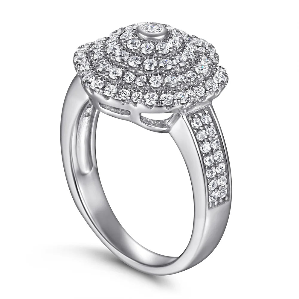Anillo de plata de ley 925 MuShan Designer Jewelry con circonita cúbica 7A estilo esmeralda para chica, joyería fina chapada en oro de 18K
