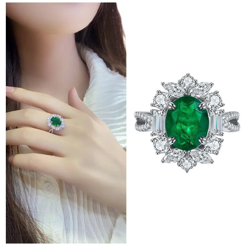 MUSHAN Custom Jewelry 925 Sterling Silver Ring Lab Blue Ruby Round Bridal Ring for Women 18K Gold Plated Anniversary Rings
