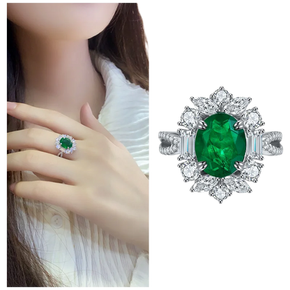 MUSHAN Custom Jewelry 925 Sterling Silver Ring Lab Blue Ruby Round Bridal Ring for Women 18K Gold Plated Anniversary Rings
