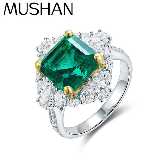 Bague MUSHAN personnalisée en argent sterling 925 avec rubis vert de laboratoire ovale, bague moderne pour femme plaquée or 18 carats avec certificat GRC