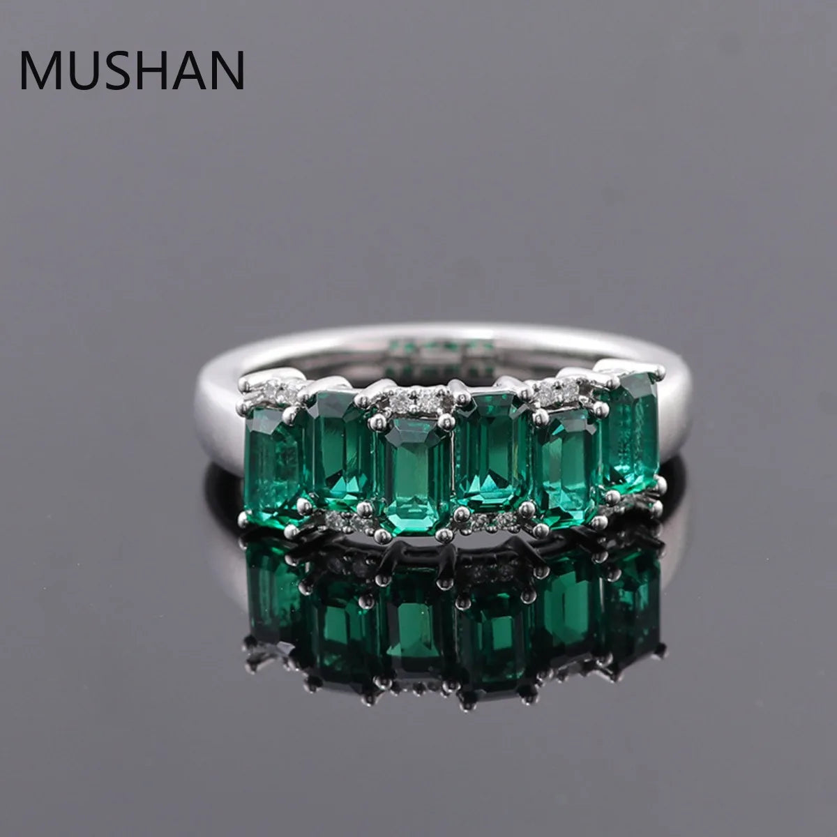 MUSHAN Luxury Custom 14K 18K Gold Rings Band Jewelry With Moissanite Diamond Lab Grown Gemstones Diamond Wedding Ring For Women