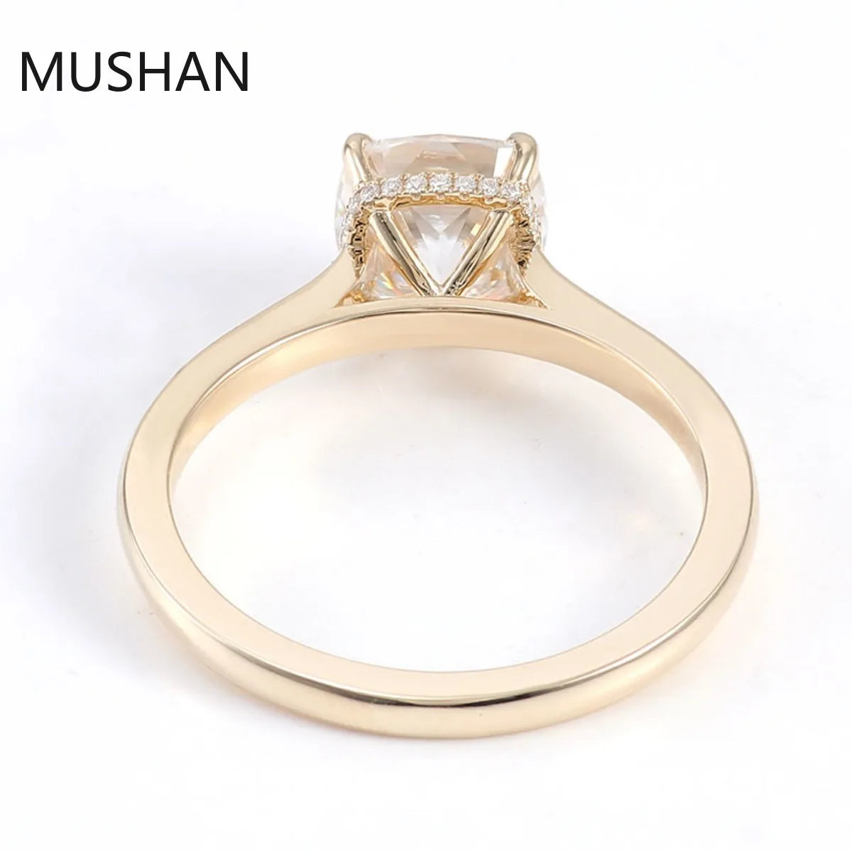 Anillos de boda de lujo MUSHAN de oro de 14K o 18K con diamantes de moissanita y piedras preciosas cultivadas en laboratorio para mujer