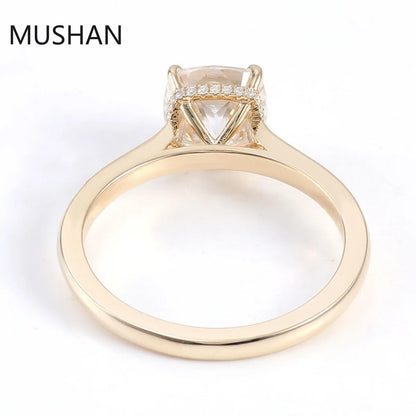 Anillos de boda de lujo MUSHAN de oro de 14K o 18K con diamantes de moissanita y piedras preciosas cultivadas en laboratorio para mujer