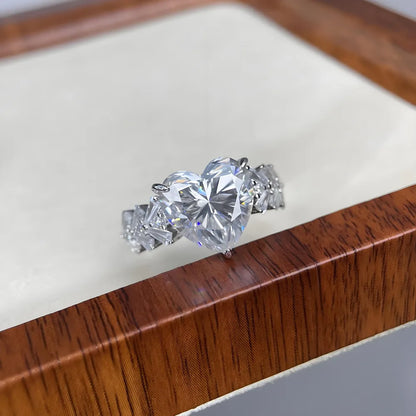 Bague MUSHAN Luxury Jewelry en argent sterling 925 pour femme, diamant moissanite taille émeraude certifié GRA, couleur D, joaillerie fine