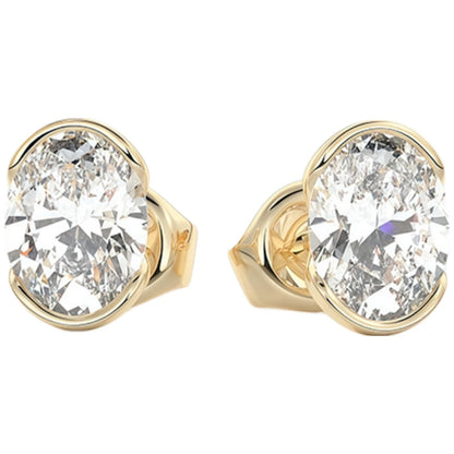 Pendientes de diseño MUSHAN de plata de ley 925, elegantes pendientes ovalados con moissanita color D VVS1, accesorios con diamantes