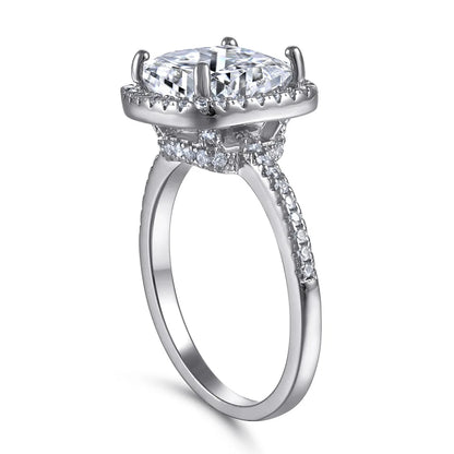 MuShan Jewelry 925 Sterling Silver Rings Bands Engagement Ring 7A Cubic Zirconia Valentine Modern Anniversary  Women Gift