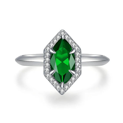 Bague en argent sterling 925 de la marque MuShan, sertie de pierres précieuses roses, bleues et vertes, plaquée rhodium, idéale pour les anniversaires, les mariages et les occasions spéciales.