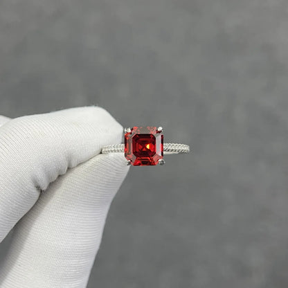 MuShan Jewelry 925 Sterling Silver Rings Band CMA Certificate HCD Gemstones Emerald Ruby Women Wedding Party Ring Fine Jewelry