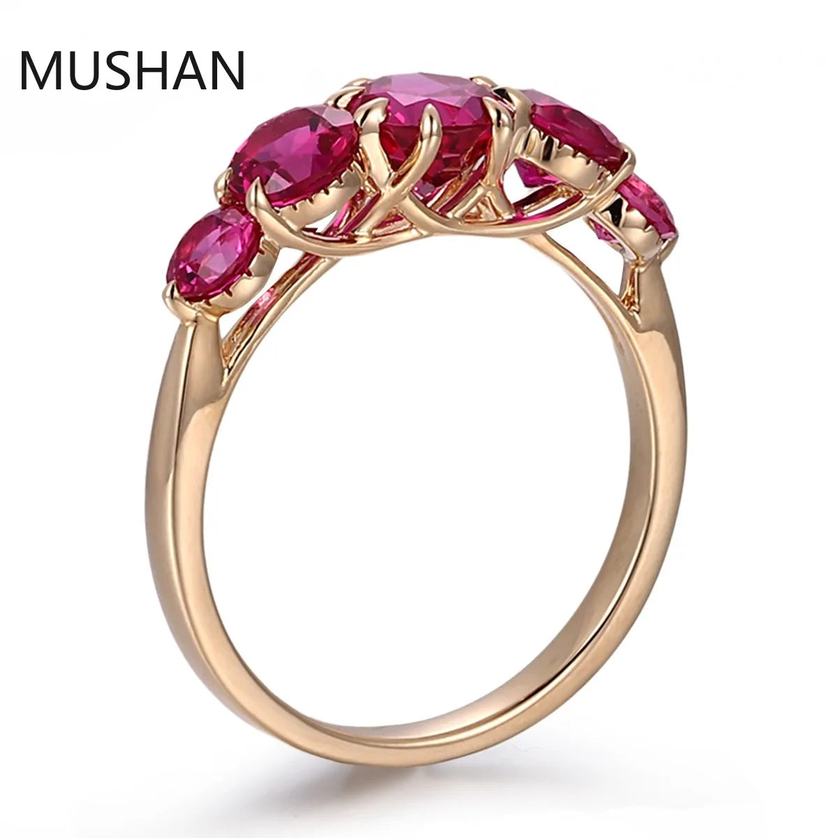 MUSHAN Luxury Custom 14K 18K Gold Rings Band Jewelry With Moissanite Diamond Lab Grown Gemstones Diamond Wedding Ring For Women