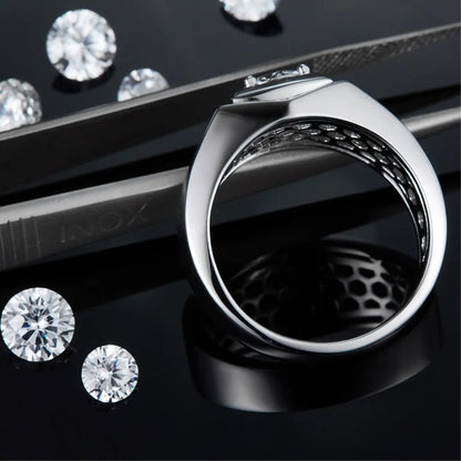 MuShan Designer Jewelry 925 Sterling Silver Ring VVS Moissanite Birthday Ring for Partner 18K Gold Plated MST Patent Jewellery